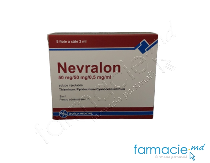 Nevralon 50 mg/50 mg/0,5 mg/ml / 2 ml soluție injectabilă
