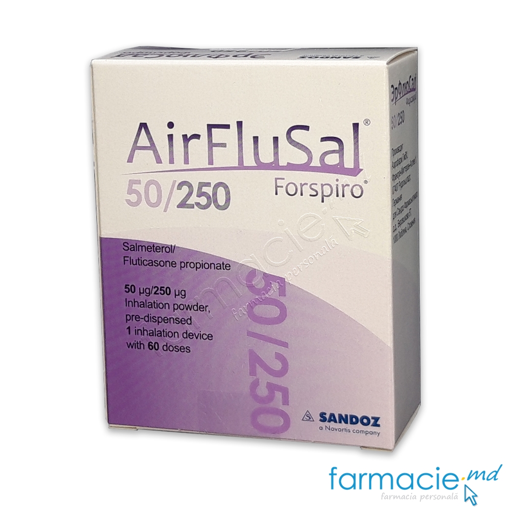 AirFluSal Forspiro 50 mcg/250 mcg/doză 50 mcg + 250 mcg/doză pulb. de inhalat