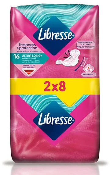 Absorbante Libresse Freshness & Protection Ultra Long, 16 buc.
