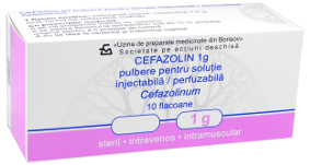 Cefazolină 1000 mg pulbere pentru soluţie injectabilă/perfuzabilă