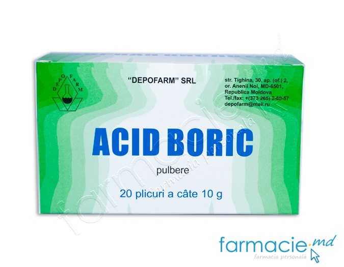 Acid boric pulbere 10 г N20