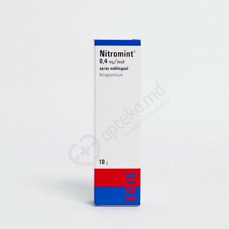 Nitromint 0,4 mg/doză / 10 g spray sublingual