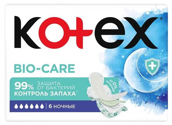 Absorbante Kotex Bio Care Night, 6 buc.