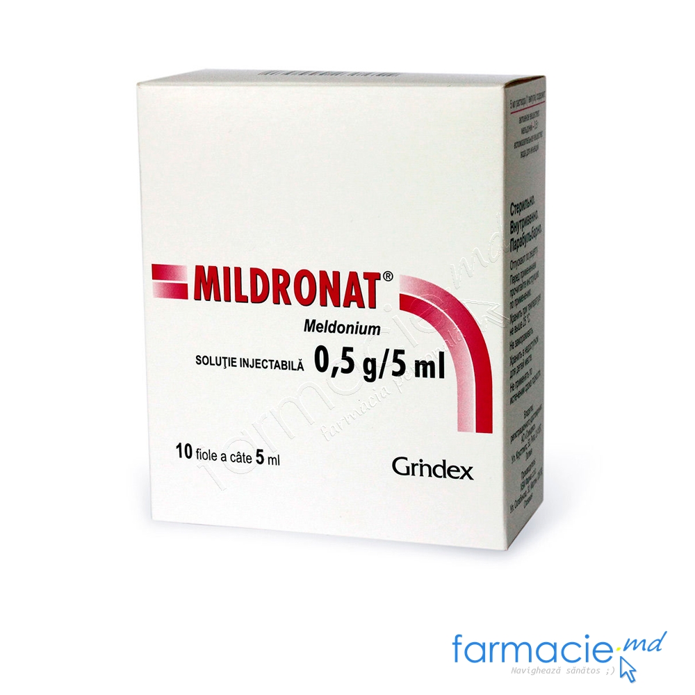 Mildronat 100 mg/ml / 5 ml soluţie injectabilă