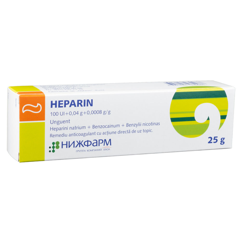 Heparin 100 UI/40 mg/g / 25 g unguent