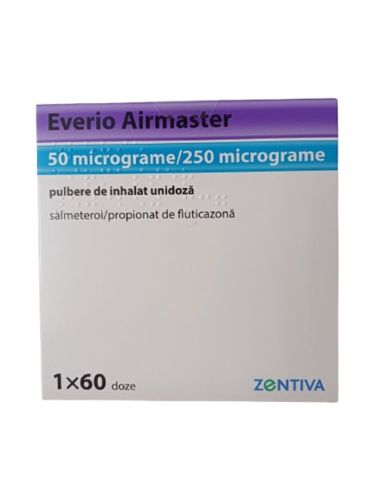 Everio Airmaster 50 mcg/250 mcg / 60 doze pulbere de inhalat unidoză