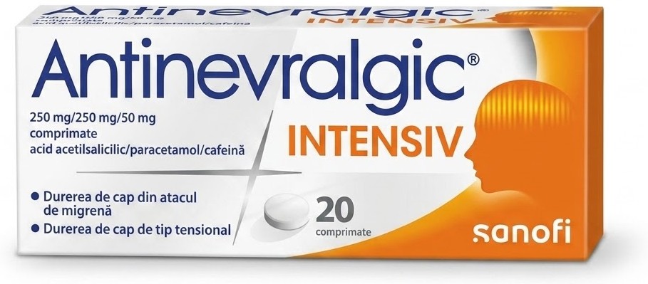 Antinevralgic Intensiv 250 mg/250 mg/50 mg comprimate