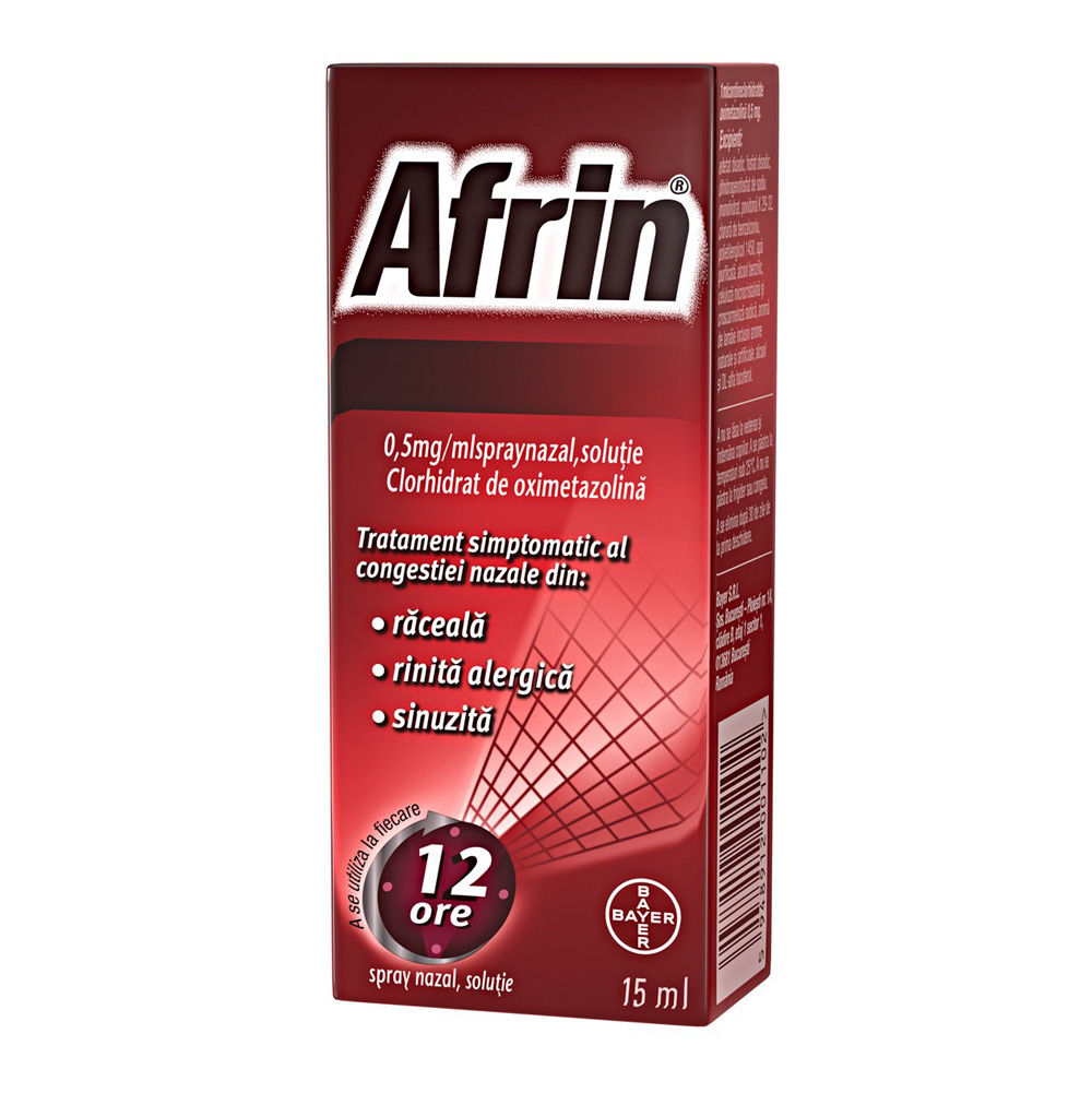 Afrin 0,5 mg/ml / 15 ml spray nazal, soluţie