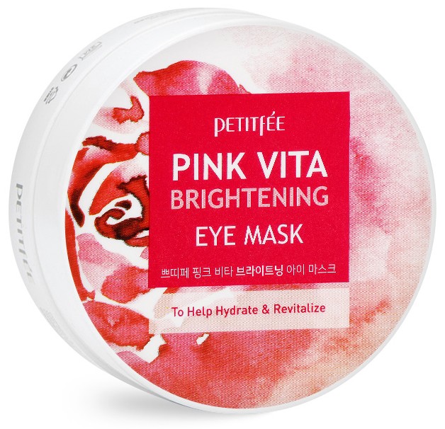 Patchuri din bambus Petitfee, Pink Vita Brightening Eye Mask, 60 bucăți