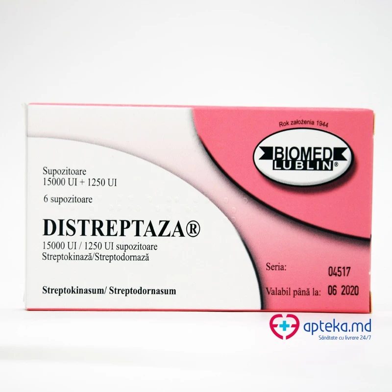 Distreptaza 15000 UI/1250 UI supozitoare