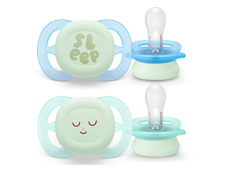 Philips Avent Ultra Start Nighttine Suzete din silicon 0-2m 2 buc SCF