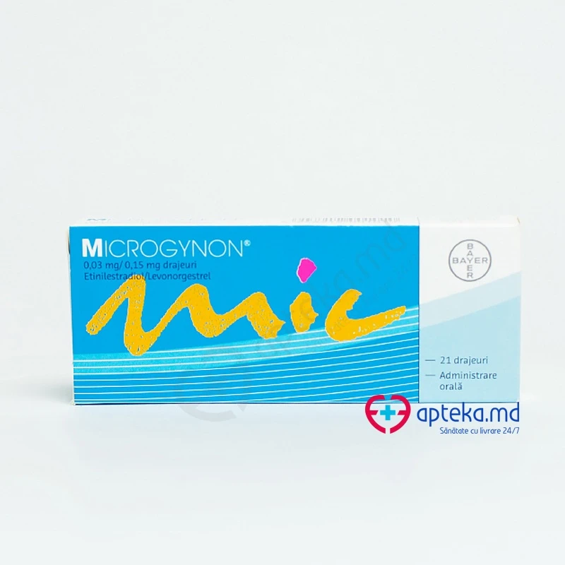 Microgynon 0,03 mg/0,15 mg drajeuri
