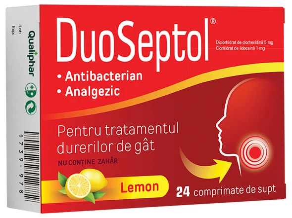 Duoseptol Lemon 5 mg/1 mg comprimate de supt