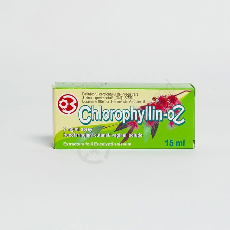 Chlorophyllin-OZ 2 mg/ml / 15 ml spray bucofaringian/cutanat/vaginal, soluţie