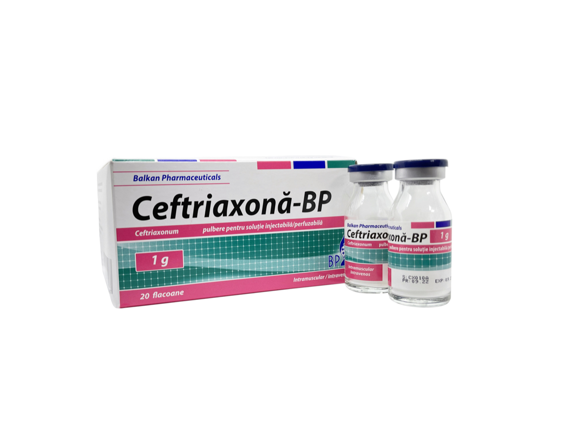 Ceftriaxonă-BP 1 g pulbere pentru soluţie injectabilă/perfuzabilă