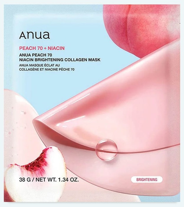 Mască hidrogel ANUA Peach 70 Niacin Brightening Collagen Mask