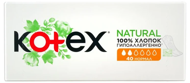 Absorbante zilnice Kotex Natural Normal Organic, 40 buc.