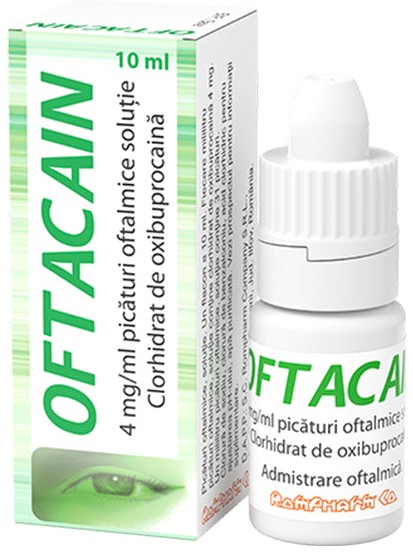 Oftacain 4 mg/ml / 10 ml picături oftalmice, soluţie