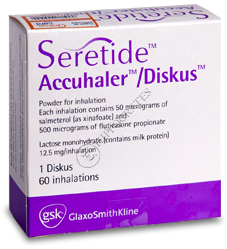 Seretide Diskus 50 mcg/500 mcg/doză / 60 doze pulbere de inhalat