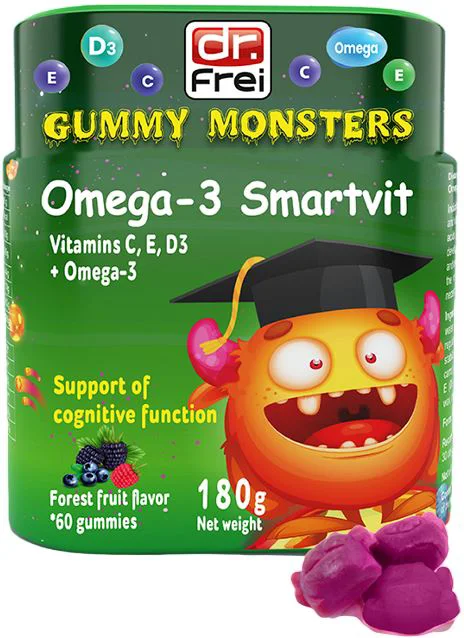 Jeleuri gumate Dr. Frei Gummy Monsters Omega-3 Smartvit, 180 g