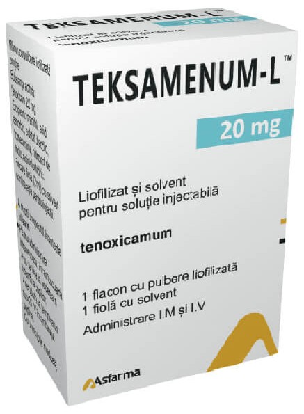 Teksamenum-L 20 mg / 2 ml pulbere şi solvent pentru soluţie injectabilă