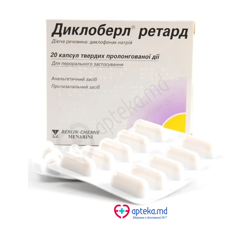 Dicloberl retard 100 mg capsule cu eliberare prelungită