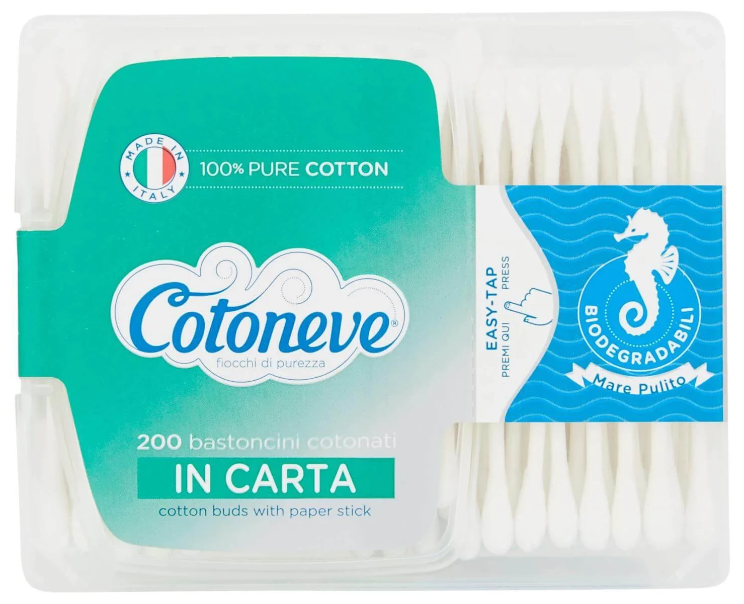 Betisoare din vata Cotoneve biodegradabile, 200 buc.