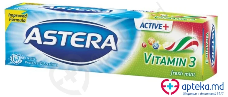 Astera Active+ Vitamin 3 Fresh Mint pastă de dinți