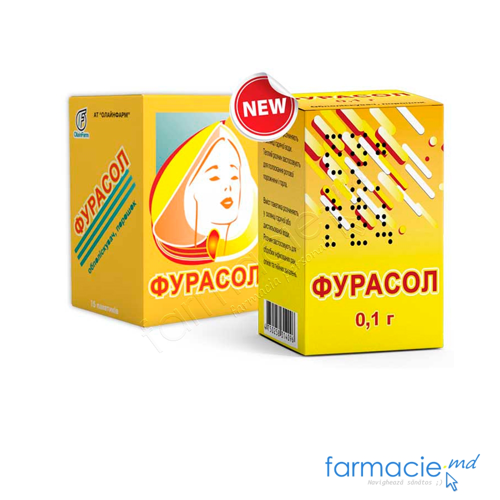 Furasol 100 mg pulbere pentru soluţie cutanată/gargarisme