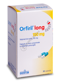 Orfiril long 150 mg capsule cu mini-comprimate cu eliberare prelungită
