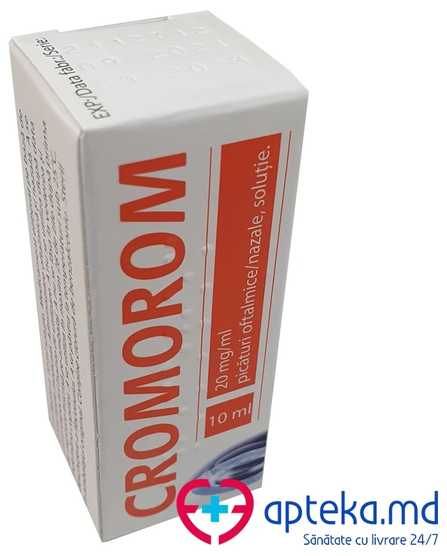 Cromorom 20 mg/ml / 10 ml picături oftalmice/nazale, soluţie