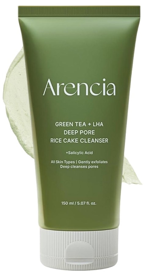 Arencia, Green Tea + LHA Deep Pore Rice Cake Cleanser, 150 г
