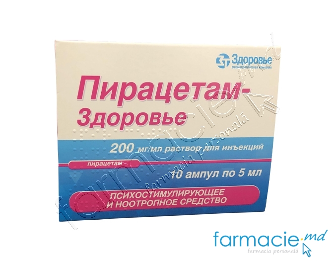 Piracetam-Zdorovie 200 mg/ml / 5 ml soluţie injectabilă