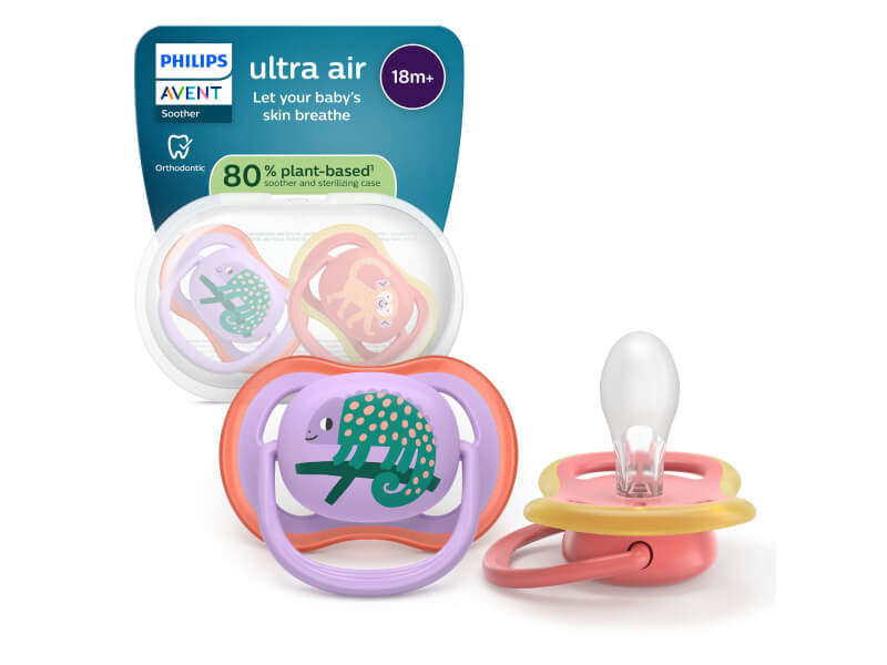 Philips Avent Ultra Air Suzeta din silicon Boy 18m+ 2 buc mov-roz SCF