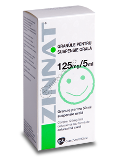 Zinnat 125 mg/5 ml / 50 ml granule pentru suspensie orală