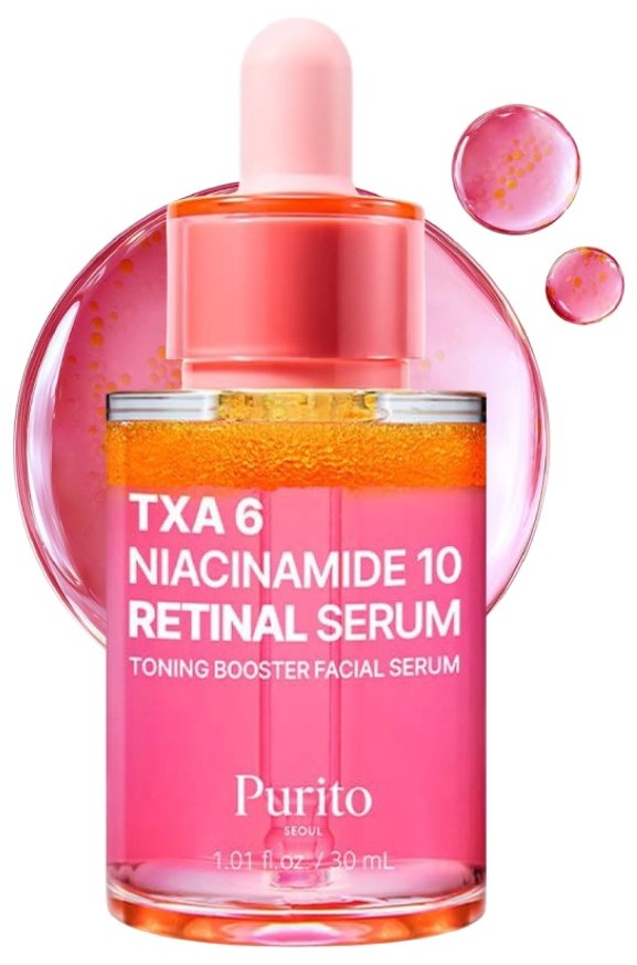 Ser corector pentru pete și ton neuniform Purito, TXA 6 Niacinamide 10 Retinal Serum, 30 ml