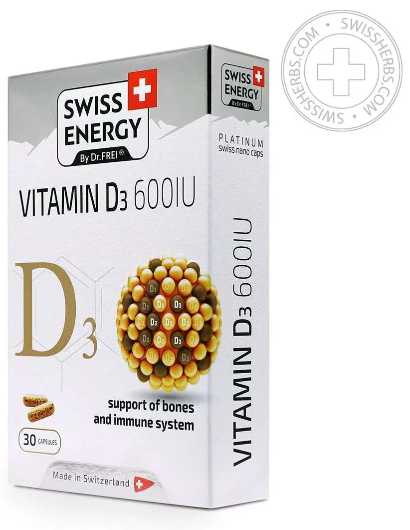 Capsule Swiss Energy Vitamin D3 600 IU, 30 buc.
