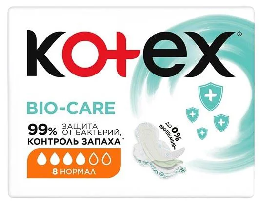 Absorbante Kotex Bio Care Normal, 8 buc.