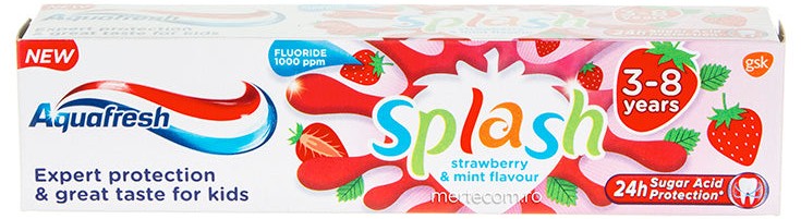 Aquafresh Splash pastă de dinți copii 3-8 ani 50 мл