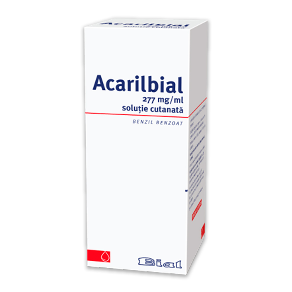 Acarilbial 277 mg/ml / 200 ml soluţie cutanată