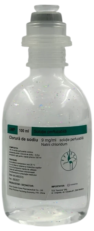 Clorură de sodiu 9 mg/ml / 100 ml soluţie perfuzabilă