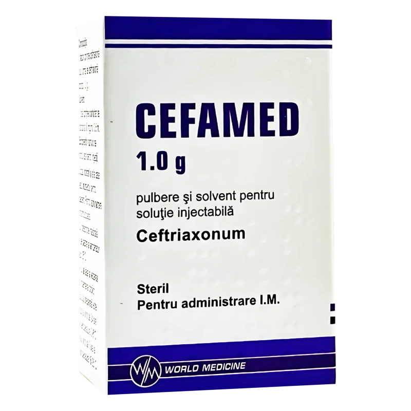 Cefamed 1 g pulb.+solv./soluție injectabilă