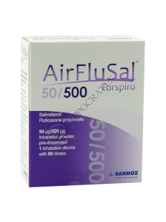 AirFluSal Forspiro 50 mcg/500 mcg/doză 50 mcg + 500 mcg/doză pulb. de inhalat