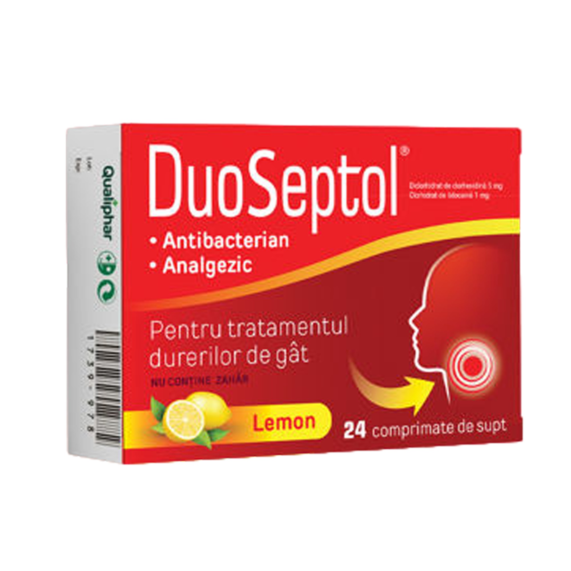Duoseptol Lemon 5 mg/1 mg comprimate de supt