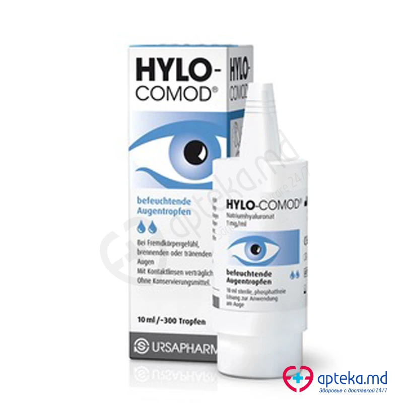 Hylo-Comod picături oftalmologice 10 ml (hialuronat de sodiu 1 mg/ml)