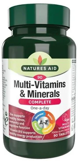Supliment alimentar Nature's Aid Multivitamine+Minerale A-Z Vegan, 90 buc.
