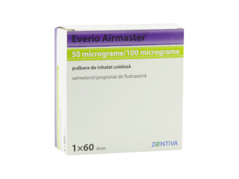 Everio Airmaster 50 mcg/100 mcg / 60 doze pulbere de inhalat unidoză