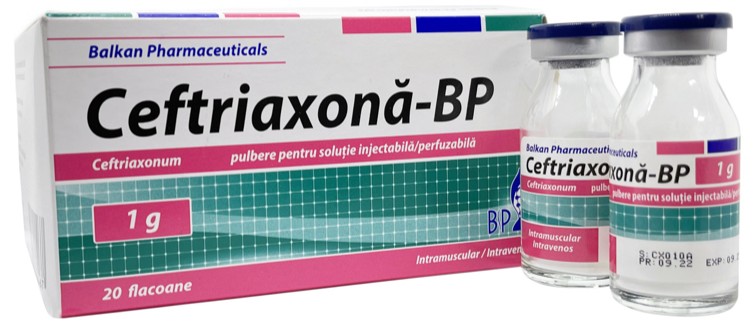 Ceftriaxonă-BP 1 g pulbere pentru soluţie injectabilă/perfuzabilă