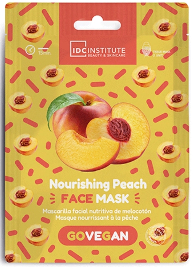 IDC Institute Питательная тканевая маска для лица с персиком IDC Institute GoVegan Peach Nourishing Face Mask 23 g
