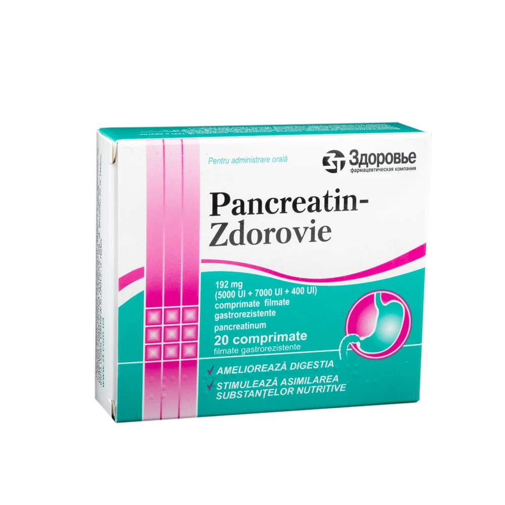 Pancreatin-Zdorovie 192 mg comprimate gastrorezistente